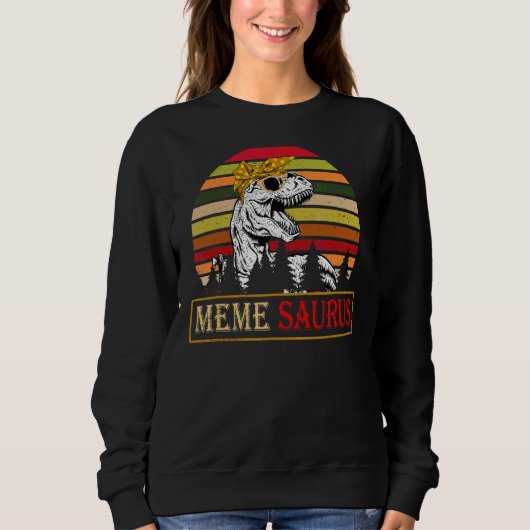 Sweatshirt Memesaurus Rex Dinosaur Mème Saurus Famille Mères (Devant)