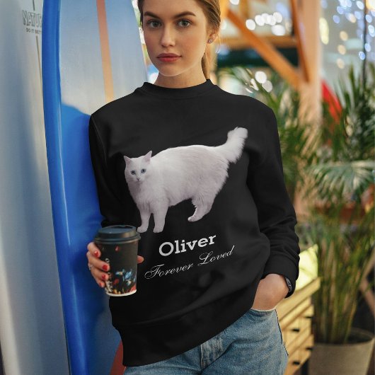 Sweatshirt Memorial de compagnie personnalisé Photo Nom Chat 