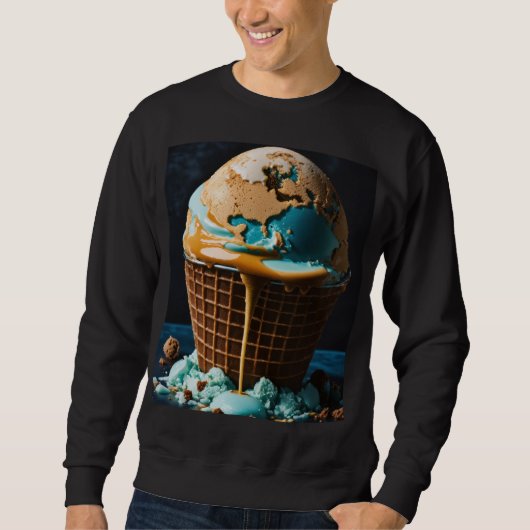Sweatshirt Men’s Hoodie with Cool Ice Cream Design | Trendy I (Devant)