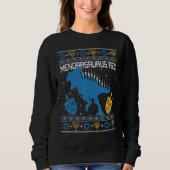 Sweatshirt Menorasaurus Rex Dinosaur T Rex Hanoukka Menorah B (Devant)