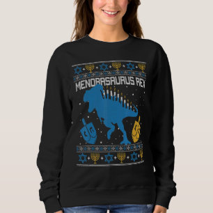 Sweatshirt Menorasaurus Rex Dinosaur T Rex Hanoukka Menorah B