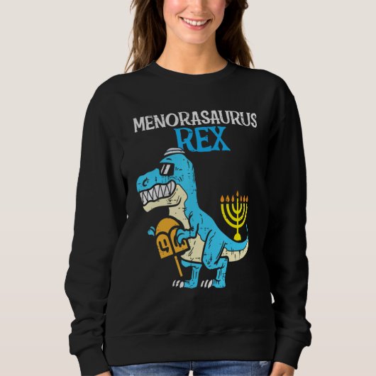 Sweatshirt Menorasaurus Rex Juif Dino Trex Enfants Hanukk (Devant)