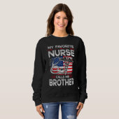 Sweatshirt Mens American Drapeau Mon infirmière préférée M'ap (Devant entier)