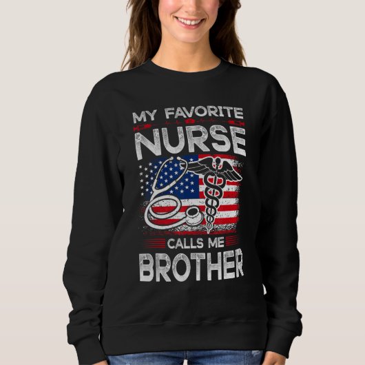 Sweatshirt Mens American Drapeau Mon infirmière préférée M'ap (Devant)