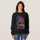 Sweatshirt Mens Armed And Dadly  Deadly Father For Fathers Da (Devant entier)
