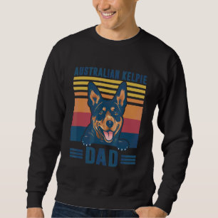 Sweatshirt Mens Australian Kelpie Papa Père Retro Australien