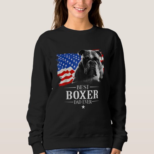 Sweatshirt Mens Best Boxer Dad Ever American Flag Father s Da (Devant)