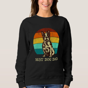 Sweatshirt Mens Best Chien Papa Retro Frenchie French Bulldog
