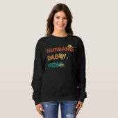 Sweatshirt Mens Best Dad Ever Husband, Daddy, Hero (Devant entier)