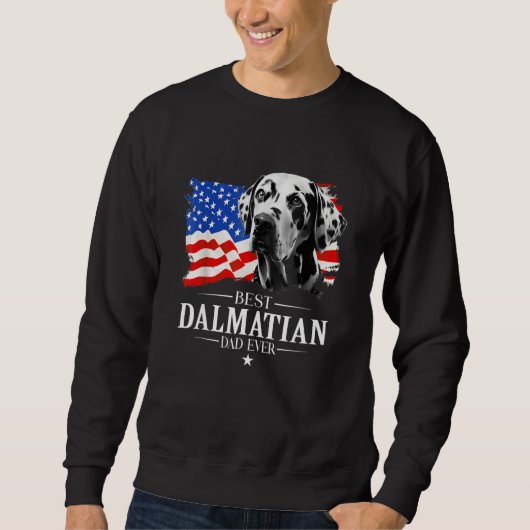 Sweatshirt Mens Best Dalmatian Dad Ever American Flag Father  (Devant)