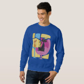 Sweatshirt Men's Black Cat Abstract (Devant entier)