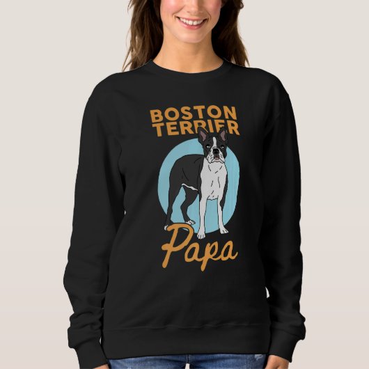 Sweatshirt Mens Boston Terrier Papa Chien Propriétaire Boston (Devant)