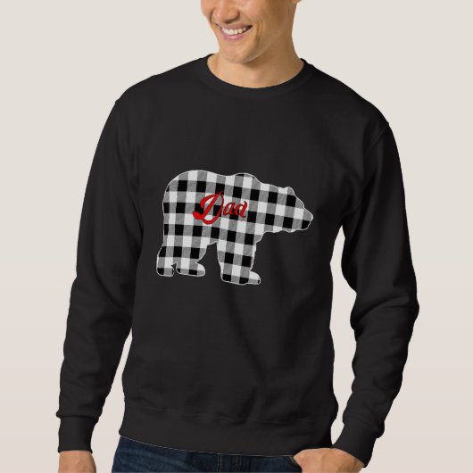 Sweatshirt Mens Buffalo Black and White Plaid Dad Bear Christ (Devant)