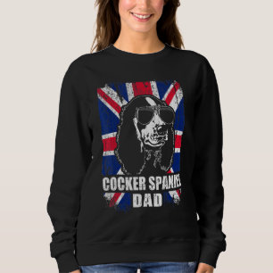 Sweatshirt Mens Cocker Spaniel Papa Cool Uk Drapeau Vintage R