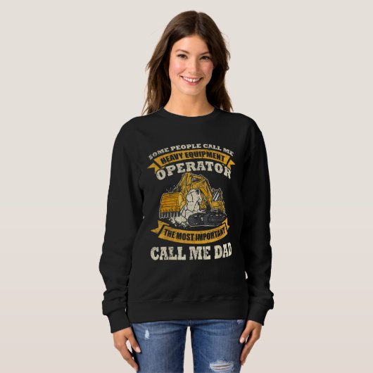 Sweatshirt Mens Construction Worker Heavy Equipment Excavator (Devant entier)