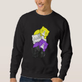 Sweatshirt Mens Cute LGB Nonbinary Flag Pride Cat LGB Cute Ca (Devant)