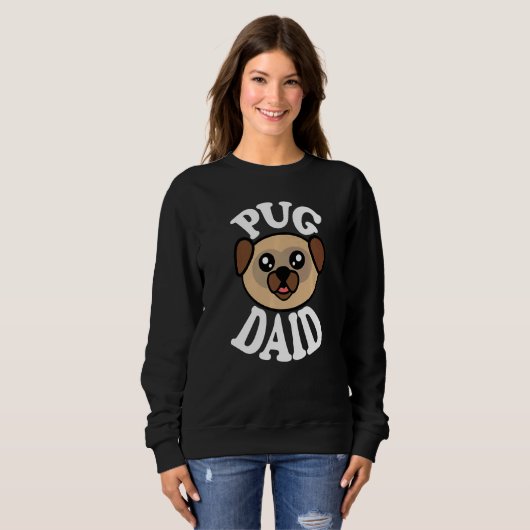 Sweatshirt Mens Cute Pug Daid   (Devant entier)