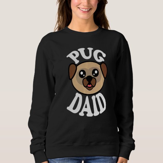 Sweatshirt Mens Cute Pug Daid   (Devant)