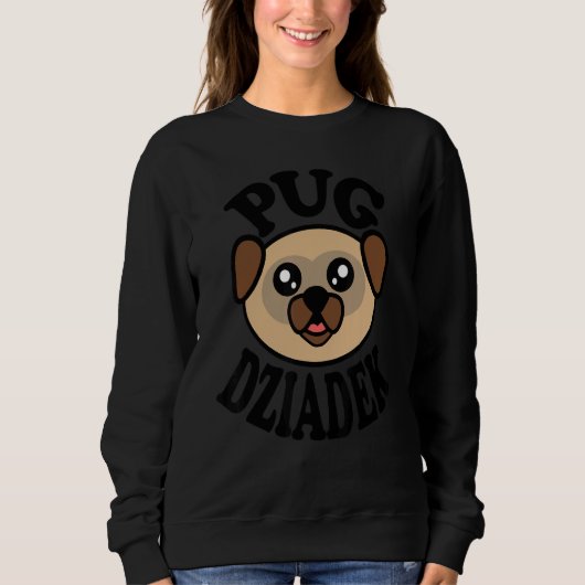 Sweatshirt Mens Cute Pug   Pug Dziadek (Devant)