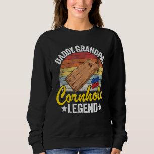 Sweatshirt Mens Daddy Grandpa Cornhole Légende Papa Corn Hole