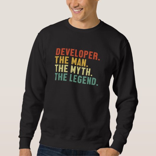 Sweatshirt Mens Developer Man Myth Legend Coder Engineer Soft (Devant)