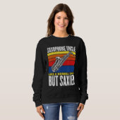 Sweatshirt Mens Drôle Saxophone Lover Graphisme Pour Uncles E (Devant entier)
