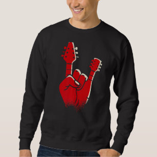 Sweatshirt Mens Electric Guitare Devil Horns Devil Main Heav