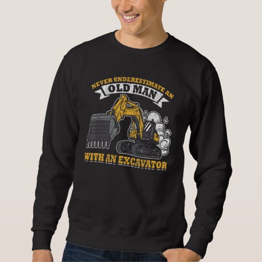 Sweatshirt Mens Excavator Operator Construction Worker Heavy  (Devant)