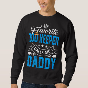 Sweatshirt Mens Fête des pères My Favori Zoo Keeper M'appelle