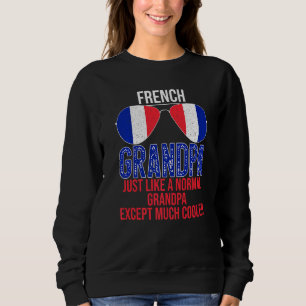 Sweatshirt Mens Français Grand-père France Drapeau Lunettes d
