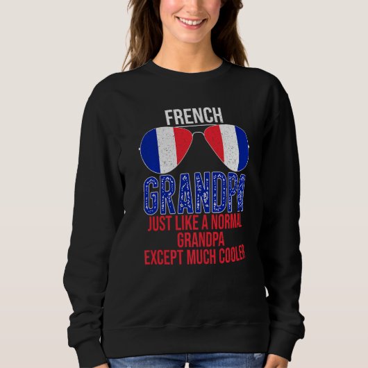 Sweatshirt Mens Français Grand-père France Drapeau Lunettes d (Devant)