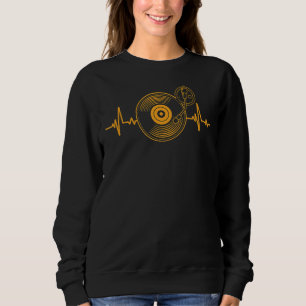 Sweatshirt Mens Grand Vinyl Record Il Battre Tourne-disque Dj