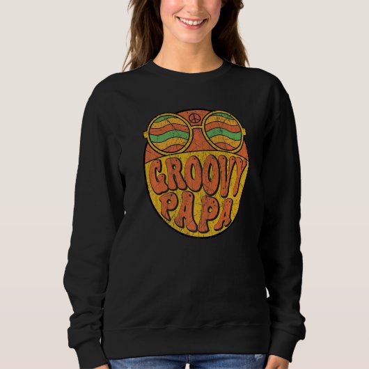 Sweatshirt Mens Groovy Papa 70s Aesthetic Nostalgia 1970's Re (Devant)
