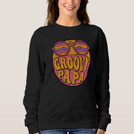 Sweatshirt Mens Groovy Papa 70s Aesthetic Nostalgia 1970's Re (Devant)
