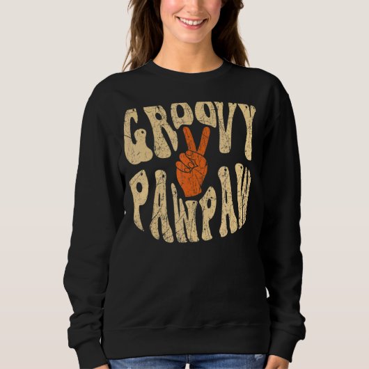 Sweatshirt Mens Groovy Pawpaw 70s Aesthetic Nostalgia 1970's  (Devant)