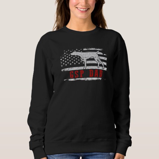 Sweatshirt Mens Gsp Papa Américain Drapeau Allemand Poche à c (Devant)
