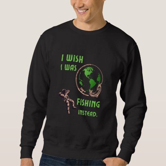 Sweatshirt Mens I Wish I Was Fishing Instead Fisherman Retro  (Devant)