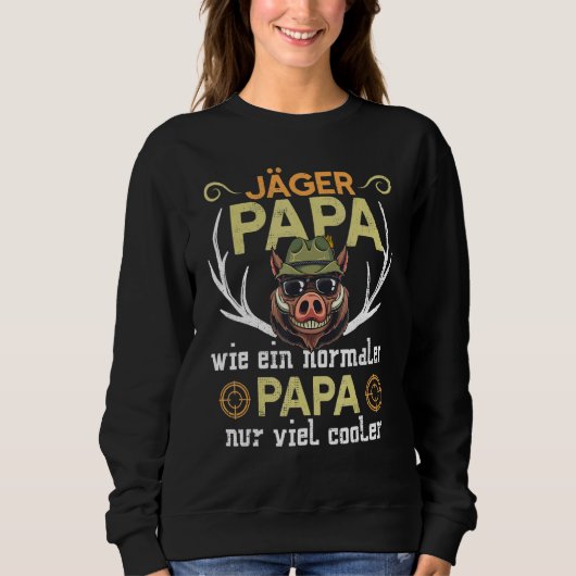 Sweatshirt Mens Jäger Papa Glacière Fête des pères Chasse (Devant)