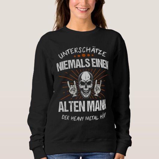 Sweatshirt Mens Lourds Métal Mort Chip Fork Crâne (Devant)