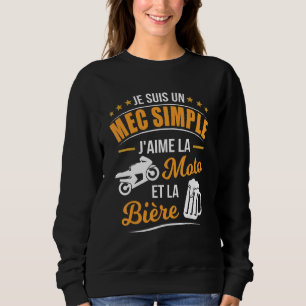 Sweatshirt Mens Mec Simple Love Motorcycle Bière Biker