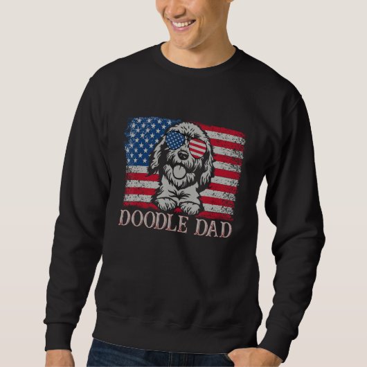 Sweatshirt Mens Mens Doodle Dad Goldendoodle Dog American Fla (Devant)