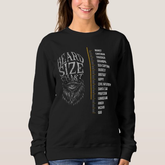 Sweatshirt Mens Mens Tableau de mesure de la barbe Longueur d (Devant)