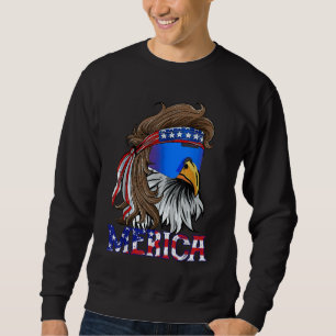 Sweatshirt Mens Merica Eagle Mullet Drapeau américain USA Hom