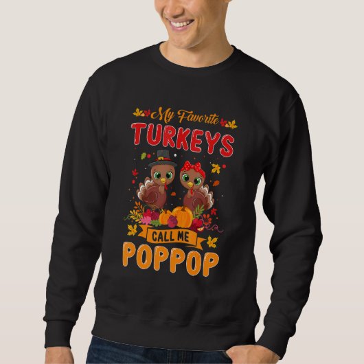 Sweatshirt Mens Mes Dindons Favoris Appelez-Moi Poppop Cute F (Devant)