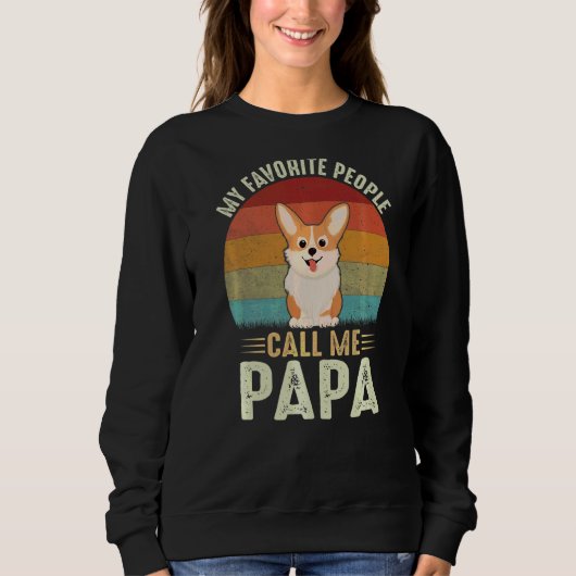 Sweatshirt Mens Mes Favoris Appelent Moi Papa Cute Corgi D (Devant)