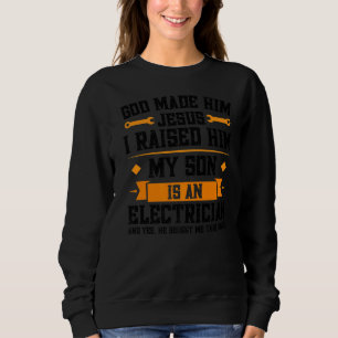Sweatshirt Mens Mon Fils Est Électricien Papa