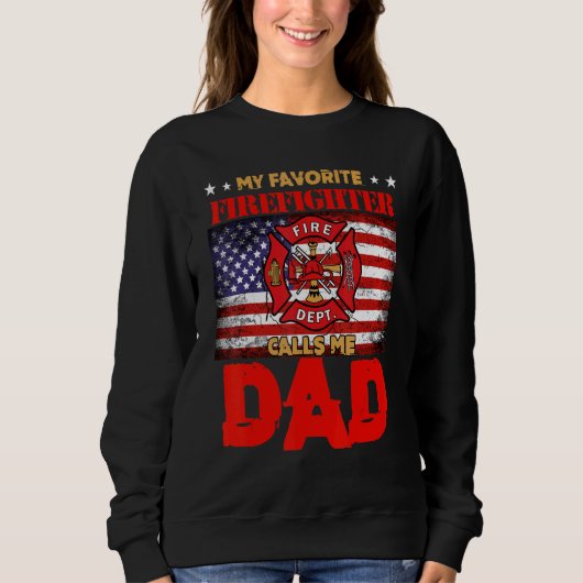 Sweatshirt Mens Mon Pompier Favori M'Appelle Papa Pompier (Devant)