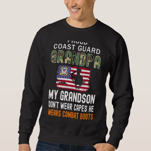 Sweatshirt Mens My Grandson Wears Combat Boots Fier Coast Gu (Devant)