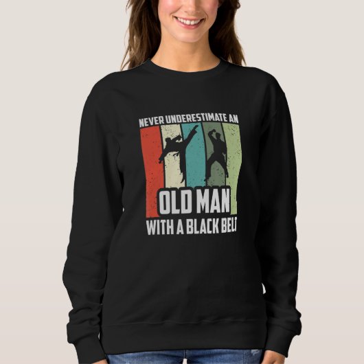 Sweatshirt Mens Never Underestimate An Old Man With A Black B (Devant)