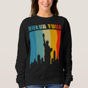 Sweatshirt Mens Nueva York Espagne New York Retro Style Vinta